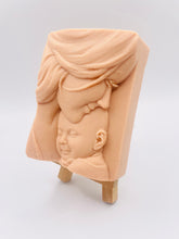 Load image into Gallery viewer, Handmade vegan soaps featuring mother and her new baby, in beautiful eco friendly packaging. crafted with natural French clays, activated charcoal and essential oils. a eco-friendly, zero waste gift that’s cruelty-free, skin-nourishing, the perfect gift for any new mother or baby shower gift. small business UK