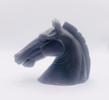 Load image into Gallery viewer, Handmade vegan soaps featuring a magnificent horse head sculpture. crafted with natural French clays, activated charcoal and essential oils. a eco-friendly, zero waste gift that’s cruelty-free, skin-nourishing, and perfect for animal lovers and equestrians. Small Business UK