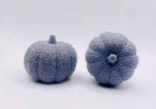 Load image into Gallery viewer, Handmade vegan soaps featuring a set of two chunky pumpkins gift boxed in beautiful eco friendly packaging crafted with natural French clays, activated charcoal and essential oils. a eco-friendly, zero waste gift that’s cruelty-free, skin-nourishing, and perfect gift for autumn lovers and halloween gifts. small business UK
