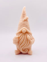 Load image into Gallery viewer, Handmade vegan soaps featuring a gorgeous honey bee design gnome soap. gnome is holding a honeypot and has a bee on his hat. crafted with natural French clays, activated charcoal and essential oils. a eco-friendly, zero waste gift that’s cruelty-free, skin-nourishing, and perfect for gnome lovers and gifting. Small Business UK