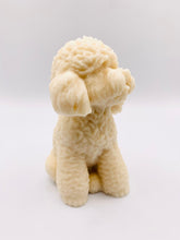 Load image into Gallery viewer, Handmade vegan soaps featuring a large detailed cockapoo dog wrapped in beautiful eco friendly packaging crafted with natural French clays, activated charcoal and essential oils. a eco-friendly, zero waste gift that’s cruelty-free, skin-nourishing, and perfect gift for cockapoo owners, dog lovers and animal themed gifts. small business UK