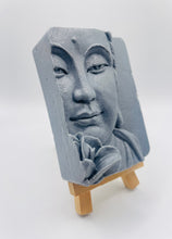 Load image into Gallery viewer, Handmade vegan soaps featuring a beautiful buddha and lotus flower and wrapped in beautiful eco friendly packaging crafted with natural French clays, activated charcoal and essential oils. a eco-friendly, zero waste gift that’s cruelty-free, skin-nourishing, and perfect gift for buddha lovers. small business UK