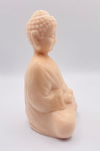 Load image into Gallery viewer, Handmade vegan soaps featuring a detailed buddha, in beautiful eco friendly packaging. crafted with natural French clays, activated charcoal and essential oils. a eco-friendly, zero waste gift that’s cruelty-free, skin-nourishing, the perfect gift for buddha lovers, or for spiritual gifts. small business UK