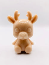 Load image into Gallery viewer, Handmade vegan soaps featuring a cute reindeer in beautiful eco friendly packaging. crafted with natural French clays, activated charcoal and essential oils. a eco-friendly, zero waste gift that’s cruelty-free, skin-nourishing, the perfect gift for reindeer lovers, or for animal lover gifts. small business UK