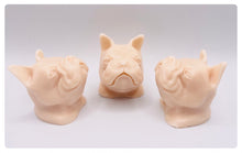 Load image into Gallery viewer, Handmade vegan soaps featuring three french bulldog heads gift boxed in beautiful eco friendly packaging crafted with natural French clays, activated charcoal and essential oils. a eco-friendly, zero waste gift that’s cruelty-free, skin-nourishing, and perfect for frenchie owners, dog lovers, and animal themed gifts. small business UK