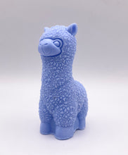 Load image into Gallery viewer, Handmade vegan soap featuring a cute detailed alpaca / llama. crafted with natural French clays, activated charcoal and essential oils. a eco-friendly, zero waste gift that’s cruelty-free, skin-nourishing, and perfect for animal lovers and llama alpaca lovers. Small Business UK