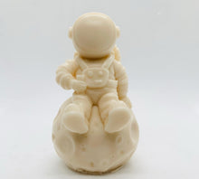 Load image into Gallery viewer, Space Gift | Astronaut Gift | NASA Gift | Astronomy| Astronaut & Moon Vegan Soap Experience out-of-this-world cleanliness with this astronaut casually sitting on the moon! Available in your choice of colour and essential oil. Eco conscious gift. Vegan and cruelty free. All soaps are made with natural clays and essential oils to gently cleanse and nourish your skin. eco-friendly packaging. zero waste gifts. modern gift ideas. handmade home style. eco conscious home. green living.