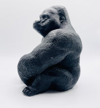 Load image into Gallery viewer, Handmade vegan soaps featuring a huge detailed gorilla soap gift boxed in beautiful eco friendly packaging crafted with natural French clays, activated charcoal and essential oils. a eco-friendly, zero waste gift that’s cruelty-free, skin-nourishing, and perfect for gorilla lovers, gifts for him and animal themed gifts. small business UK