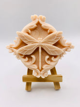 Load image into Gallery viewer, Handmade vegan soaps featuring a detailed dragonfly, in beautiful eco friendly packaging. crafted with natural French clays, activated charcoal and essential oils. a eco-friendly, zero waste gift that’s cruelty-free, skin-nourishing, the perfect gift for dragonfly lovers or for animal lovers. small business UK