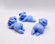 Load image into Gallery viewer, Handmade vegan soaps featuring a set of three cute laughing pigs, gift boxed in beautiful eco friendly packaging. crafted with natural French clays, activated charcoal and essential oils. a eco-friendly, zero waste gift thatās cruelty-free, skin-nourishing, and perfect for animal lovers, pig lovers and teacher appreciation gifts. small business UK