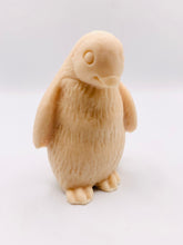 Load image into Gallery viewer, Handmade vegan soaps featuring a chunky penguin wrapped in beautiful eco friendly packaging crafted with natural French clays, activated charcoal and essential oils. a eco-friendly, zero waste gift that’s cruelty-free, skin-nourishing, and perfect for christmas gifts and penguin lovers. small business UK