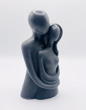 Load image into Gallery viewer, Handmade vegan soaps featuring a man embracing a woman, in beautiful eco friendly packaging. crafted with natural French clays, activated charcoal and essential oils. a eco-friendly, zero waste gift that’s cruelty-free, skin-nourishing, the perfect gift for valentines day or for anniversaries. small business UK