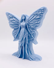 Load image into Gallery viewer, Handmade vegan soaps featuring a large detailed fairy and packed in beautiful eco friendly packaging crafted with natural French clays, activated charcoal and essential oils. a eco-friendly, zero waste gift that’s cruelty-free, skin-nourishing, and perfect for fairy lovers and whimsical themed gifts. small business UK