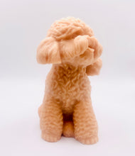 Load image into Gallery viewer, Handmade vegan soaps featuring a large detailed cockapoo dog wrapped in beautiful eco friendly packaging crafted with natural French clays, activated charcoal and essential oils. a eco-friendly, zero waste gift that’s cruelty-free, skin-nourishing, and perfect gift for cockapoo owners, dog lovers and animal themed gifts. small business UK