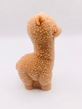 Load image into Gallery viewer, Handmade vegan soap featuring a cute detailed alpaca / llama. crafted with natural French clays, activated charcoal and essential oils. a eco-friendly, zero waste gift that’s cruelty-free, skin-nourishing, and perfect for animal lovers and llama alpaca lovers. Small Business UK