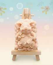 Load image into Gallery viewer, Handmade vegan soaps featuring a pig surrounded with bubbles with a scrubbing brush in beautiful eco friendly packaging. crafted with natural French clays, activated charcoal and essential oils. a eco-friendly, zero waste gift that’s cruelty-free, skin-nourishing, the perfect gift for any pig or animal lover. UK Small Business