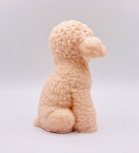 Load image into Gallery viewer, Handmade vegan soaps featuring a large detailed cockapoo dog wrapped in beautiful eco friendly packaging crafted with natural French clays, activated charcoal and essential oils. a eco-friendly, zero waste gift that’s cruelty-free, skin-nourishing, and perfect gift for cockapoo owners, dog lovers and animal themed gifts. small business UK