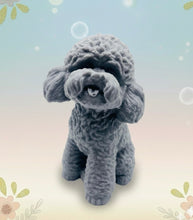 Load image into Gallery viewer, Handmade vegan soaps featuring a large detailed cockapoo dog wrapped in beautiful eco friendly packaging crafted with natural French clays, activated charcoal and essential oils. a eco-friendly, zero waste gift that’s cruelty-free, skin-nourishing, and perfect gift for cockapoo owners, dog lovers and animal themed gifts. small business UK