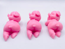 Load image into Gallery viewer, Handmade vegan soaps featuring a set of three cute laughing pigs, gift boxed in beautiful eco friendly packaging. crafted with natural French clays, activated charcoal and essential oils. a eco-friendly, zero waste gift thatās cruelty-free, skin-nourishing, and perfect for animal lovers, pig lovers and teacher appreciation gifts. small business UK