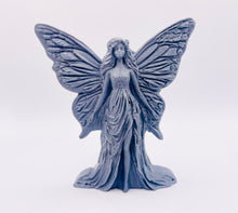 Load image into Gallery viewer, Handmade vegan soaps featuring a large detailed fairy and packed in beautiful eco friendly packaging crafted with natural French clays, activated charcoal and essential oils. a eco-friendly, zero waste gift that’s cruelty-free, skin-nourishing, and perfect for fairy lovers and whimsical themed gifts. small business UK