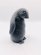 Load image into Gallery viewer, Handmade vegan soaps featuring a chunky penguin wrapped in beautiful eco friendly packaging crafted with natural French clays, activated charcoal and essential oils. a eco-friendly, zero waste gift that’s cruelty-free, skin-nourishing, and perfect for christmas gifts and penguin lovers. small business UK