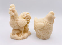 Load image into Gallery viewer, Handmade vegan chicken shaped vegan soaps, set of 2, gift boxed in beautiful eco friendly packaging. crafted with natural French clays, activated charcoal and essential oils. a eco-friendly, zero waste gift that’s cruelty-free, skin-nourishing, and perfect for animal lovers. Small Business UK