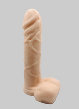 Load image into Gallery viewer, Novelty vegan soap in the shape of a penis with vein details. Highly realistic! Perfect for Pride Gifts UK, hen party gifts or fun secret Santa gift. Wrapped in beautiful eco friendly packaging. Small business UK.