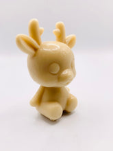 Load image into Gallery viewer, Handmade vegan soaps featuring a cute reindeer in beautiful eco friendly packaging. crafted with natural French clays, activated charcoal and essential oils. a eco-friendly, zero waste gift that’s cruelty-free, skin-nourishing, the perfect gift for reindeer lovers, or for animal lover gifts. small business UK