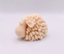 Load image into Gallery viewer, Handmade vegan soaps featuring a cute shaggy sheep, packaged in beautiful eco friendly packaging. crafted with natural French clays, activated charcoal and essential oils. a eco-friendly, zero waste gift that’s cruelty-free, skin-nourishing, the perfect gift for sheep lovers and animal lovers. small business UK