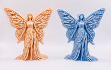 Load image into Gallery viewer, Handmade vegan soaps featuring a large detailed fairy and packed in beautiful eco friendly packaging crafted with natural French clays, activated charcoal and essential oils. a eco-friendly, zero waste gift that’s cruelty-free, skin-nourishing, and perfect for fairy lovers and whimsical themed gifts. small business UK