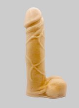 Load image into Gallery viewer, Novelty vegan soap in the shape of a penis with vein details. Highly realistic! Perfect for Pride Gifts UK, hen party gifts or fun secret Santa gift. Wrapped in beautiful eco friendly packaging. Small business UK.