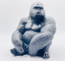 Load image into Gallery viewer, Handmade vegan soaps featuring a huge detailed gorilla soap gift boxed in beautiful eco friendly packaging crafted with natural French clays, activated charcoal and essential oils. a eco-friendly, zero waste gift that’s cruelty-free, skin-nourishing, and perfect for gorilla lovers, gifts for him and animal themed gifts. small business UK