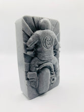 Load image into Gallery viewer, Handmade vegan soaps featuring a biker riding their motorcycle in to the sunset wearing a biker jacket. crafted with natural French clays, activated charcoal and essential oils. a eco-friendly, zero waste gift that’s cruelty-free, skin-nourishing, and perfect for motorbike lovers and gifts for him. Small business UK