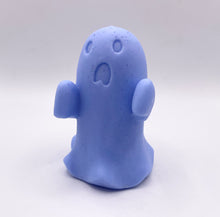 Load image into Gallery viewer, Handmade vegan soaps shaped as a cute ghost. crafted with natural French clays, activated charcoal and essential oils. a eco-friendly, zero waste gift that’s cruelty-free, skin-nourishing, and perfect for Halloween and gifting. Small Business UK