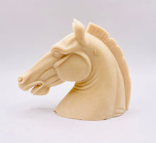 Load image into Gallery viewer, Handmade vegan soaps featuring a magnificent horse head sculpture. crafted with natural French clays, activated charcoal and essential oils. a eco-friendly, zero waste gift that’s cruelty-free, skin-nourishing, and perfect for animal lovers and equestrians. Small Business UK