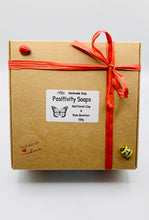 Load image into Gallery viewer, Handmade vegan soaps featuring a set of two positive quote soaps, gift boxed in beautiful eco friendly packaging. embrace your dreams and life’s good wording. crafted with natural French clays, activated charcoal and essential oils. a eco-friendly, zero waste gift that’s cruelty-free, skin-nourishing, and perfect for birthday gifts and friendship gifts. Small Business UK