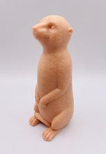 Load image into Gallery viewer, Handmade vegan soaps featuring a cheeky meerkat standing on his back legs. packaged in beautiful eco friendly packaging crafted with natural French clays, activated charcoal and essential oils. a eco-friendly, zero waste gift that’s cruelty-free, skin-nourishing, and perfect for meerkat lovers and animal themed gifts. small business UK