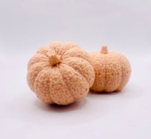 Load image into Gallery viewer, Handmade vegan soaps featuring a set of two chunky pumpkins gift boxed in beautiful eco friendly packaging crafted with natural French clays, activated charcoal and essential oils. a eco-friendly, zero waste gift that’s cruelty-free, skin-nourishing, and perfect gift for autumn lovers and halloween gifts. small business UK