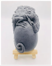 Load image into Gallery viewer, Dinosaur Gift | dinosaur Lover Gift | dragon Lover Gift | alternative Gift | Dragon & Egg Vegan Soap Check out this majestic dragon guarding a mysterious, enchanting egg – all captured in a luxurious bar of soap! Vegan, cruelty-free, and elegantly wrapped in eco-friendly packaging. All our soaps are made with natural clays and essential oils to gently cleanse and nourish your skin. Plus, they come in eco-friendly packaging so you can feel good about your purchase and the environment.