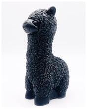 Load image into Gallery viewer, Handmade vegan soap featuring a cute detailed alpaca / llama. crafted with natural French clays, activated charcoal and essential oils. a eco-friendly, zero waste gift that’s cruelty-free, skin-nourishing, and perfect for animal lovers and llama alpaca lovers. Small Business UK
