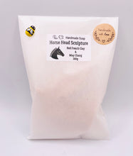 Load image into Gallery viewer, Handmade vegan soaps featuring a magnificent horse head sculpture. crafted with natural French clays, activated charcoal and essential oils. a eco-friendly, zero waste gift that’s cruelty-free, skin-nourishing, and perfect for animal lovers and equestrians. Small Business UK