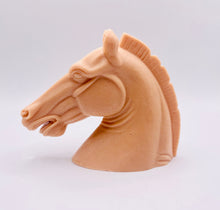 Load image into Gallery viewer, Handmade vegan soaps featuring a magnificent horse head sculpture. crafted with natural French clays, activated charcoal and essential oils. a eco-friendly, zero waste gift that’s cruelty-free, skin-nourishing, and perfect for animal lovers and equestrians. Small Business UK