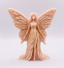 Load image into Gallery viewer, Handmade vegan soaps featuring a large detailed fairy and packed in beautiful eco friendly packaging crafted with natural French clays, activated charcoal and essential oils. a eco-friendly, zero waste gift that’s cruelty-free, skin-nourishing, and perfect for fairy lovers and whimsical themed gifts. small business UK