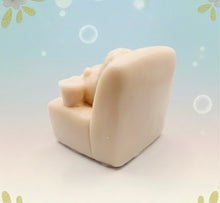 Load image into Gallery viewer, Handmade vegan cow sleeping on the sofa with book and coffee, shaped vegan soaps gift boxed. crafted with natural French clays, activated charcoal and essential oils. a eco-friendly, zero waste gift that’s cruelty-free, skin-nourishing, and perfect for animal lovers and gifting. small business UK