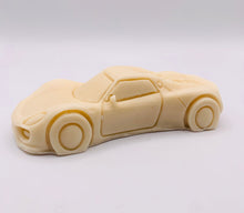 Load image into Gallery viewer, Handmade vegan soaps featuring a sports car wrapped in beautiful eco friendly packaging crafted with natural French clays, activated charcoal and essential oils. a eco-friendly, zero waste gift that’s cruelty-free, skin-nourishing, and perfect gift for sports car lovers and gifts for him. small business UK