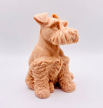 Load image into Gallery viewer, Handmade vegan soaps featuring a large schnauzer dog, in beautiful eco friendly packaging. crafted with natural French clays, activated charcoal and essential oils. a eco-friendly, zero waste gift that’s cruelty-free, skin-nourishing, the perfect gift for dog lovers and animal lovers. small business UK