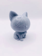 Load image into Gallery viewer, Handmade vegan soaps featuring a cute happy cat in beautiful eco friendly packaging. crafted with natural French clays, activated charcoal and essential oils. a eco-friendly, zero waste gift that’s cruelty-free, skin-nourishing, the perfect gift for cat lovers, or for animal lover gifts. small business UK