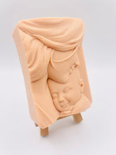 Load image into Gallery viewer, Handmade vegan soaps featuring mother and her new baby, in beautiful eco friendly packaging. crafted with natural French clays, activated charcoal and essential oils. a eco-friendly, zero waste gift that’s cruelty-free, skin-nourishing, the perfect gift for any new mother or baby shower gift. small business UK