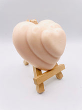 Load image into Gallery viewer, Handmade vegan soaps featuring a beautiful heart in beautiful eco friendly packaging crafted with natural French clays, activated charcoal and essential oils. a eco-friendly, zero waste gift that’s cruelty-free, skin-nourishing, and perfect for valentines day and romantic themed gifts. small business UK