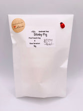 Load image into Gallery viewer, Handmade vegan soaps featuring a pig surrounded with bubbles with a scrubbing brush in beautiful eco friendly packaging. crafted with natural French clays, activated charcoal and essential oils. a eco-friendly, zero waste gift that’s cruelty-free, skin-nourishing, the perfect gift for any pig or animal lover. UK Small Business